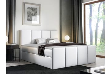 Ripon Sengeramme med Oppbevaring 180x200 cm i Kunstlær - Hvit - Møbler - Senger - Sengeramme & sengestamme
