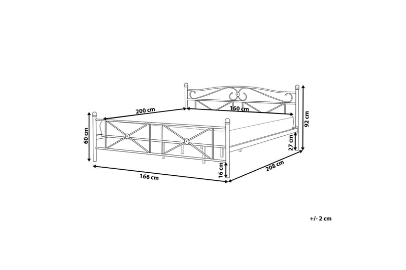 Rodez Dobbeltseng 160 | 200 cm - Svart - Møbler - Senger - Sengeramme & sengestamme
