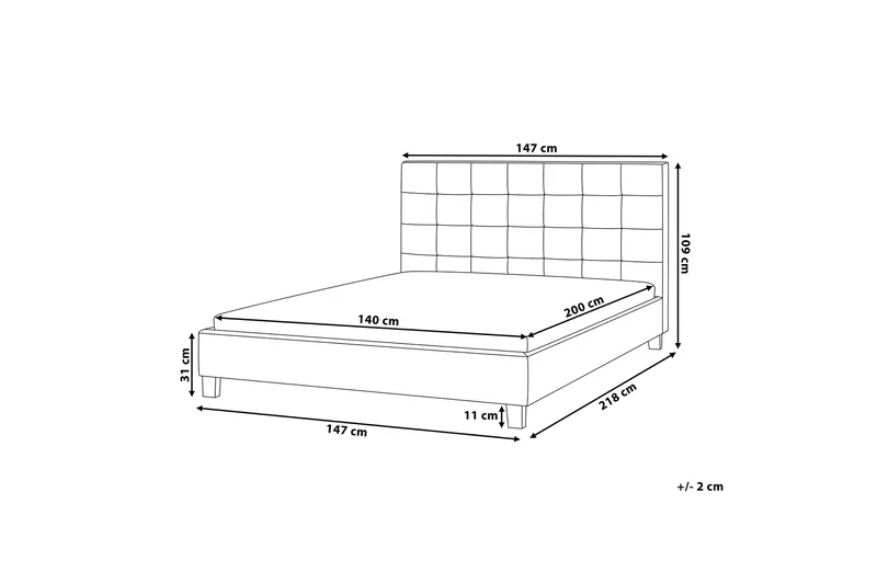 Rogelle Dobbeltseng 140|200 Cm - Hvit - Møbler - Senger - Sengeramme & sengestamme