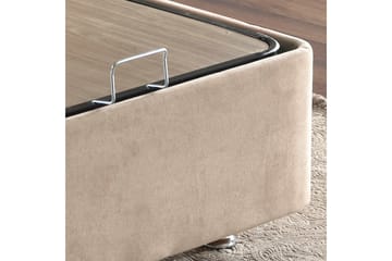 Ryntham Sengeramme Dobbel med Sengegavl 180x200 cm - Lysebrun - Møbler - Senger - Sengeramme & sengestamme