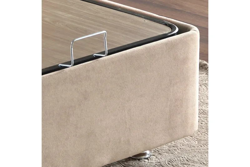 Ryntham Sengeramme Dobbel med Sengegavl 180x200 cm - Lysebrun - Møbler - Senger - Sengeramme & sengestamme