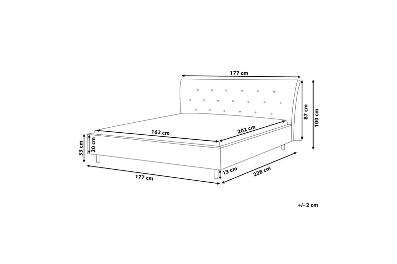 Saverne Dobbeltseng 160 | 200 cm - Grå - Møbler - Senger - Sengeramme & sengestamme