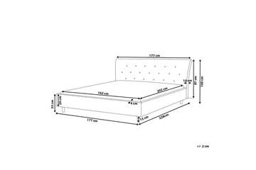 Saverne Dobbeltseng 160 | 200 cm - Grå - Møbler - Senger - Sengeramme & sengestamme