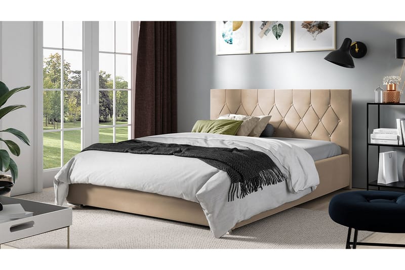 Seng 127x222 cm - Beige - Møbler - Senger - Sengeramme & sengestamme