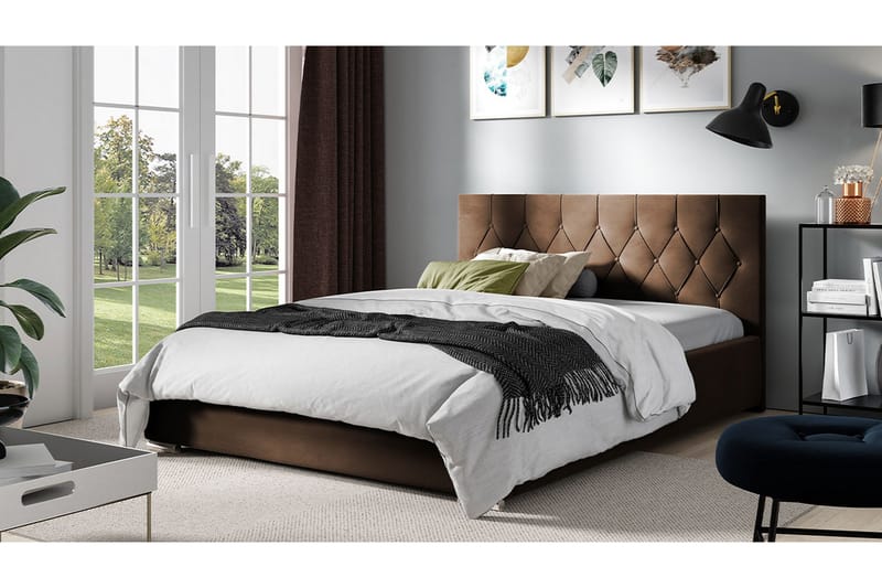 Seng 127x222 cm - Brun - Møbler - Senger - Sengeramme & sengestamme