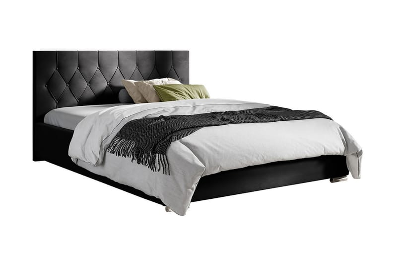Seng 127x222 cm - Svart - Møbler - Senger - Sengeramme & sengestamme