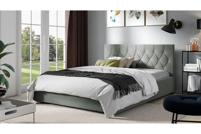 Seng 147x222 cm - Grå - Møbler - Senger - Sengeramme & sengestamme