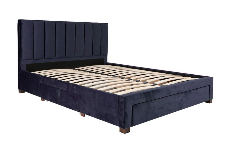 Seng GRACE med skuffer uten madrass 160x200cm Blå - Møbler - Senger - Sengeramme & sengestamme