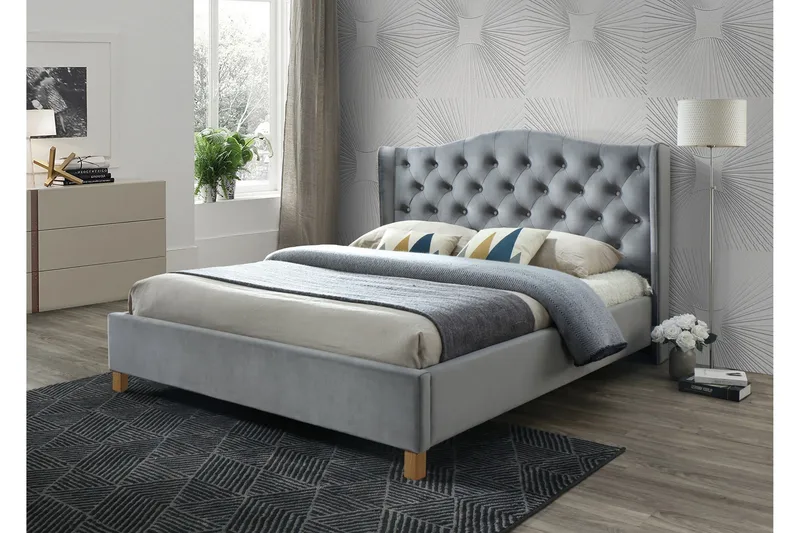 Sengeramme Grå 160x200 cm - Grå/Tre/Natur - Møbler - Senger - Sengeramme & sengestamme