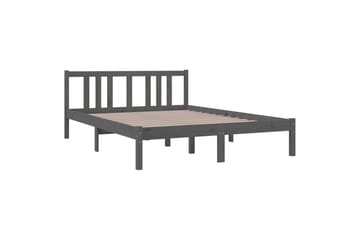 Sengeramme grå heltre 135x190 cm 4FT6 Double - Grå - Møbler - Senger - Sengeramme & sengestamme