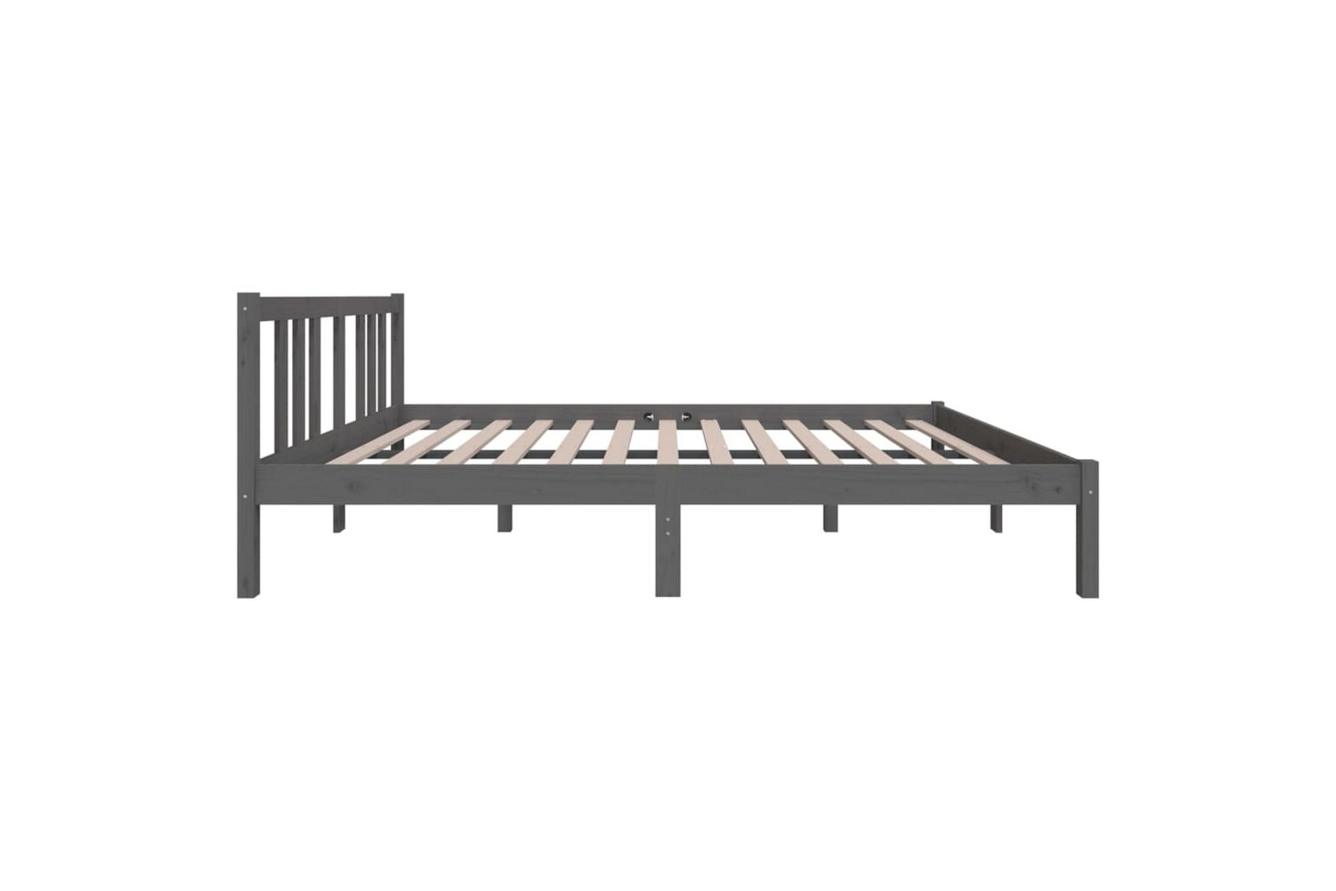 Sengeramme grå heltre 135x190 cm 4FT6 Double - Grå - Møbler - Senger - Sengeramme & sengestamme