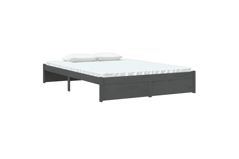Sengeramme grå heltre 140x190 cm - Grå - Møbler - Senger - Sengeramme & sengestamme