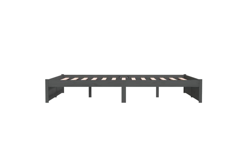 Sengeramme grå heltre 140x190 cm - Grå - Møbler - Senger - Sengeramme & sengestamme