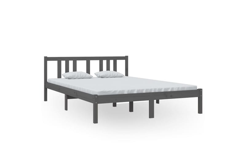Sengeramme grå heltre 140x200 cm - Grå - Sengeramme & sengestamme