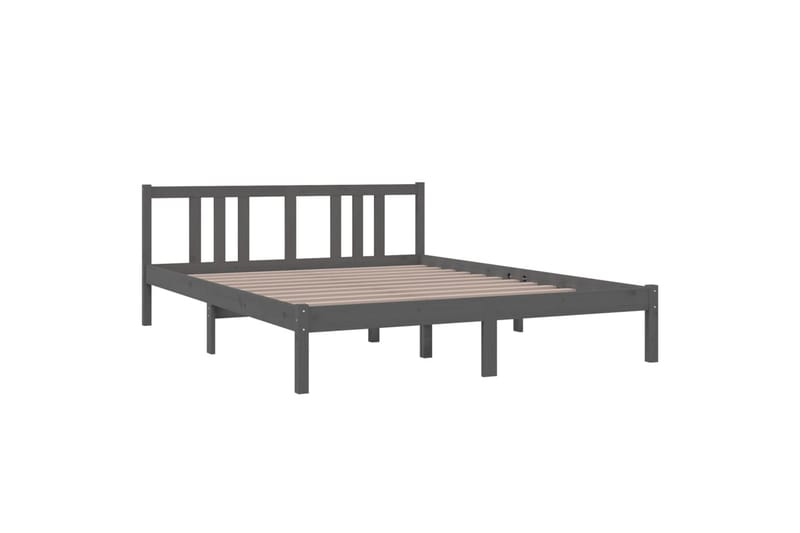 Sengeramme grå heltre 150x200 cm 5FT King Size - Grå - Møbler - Senger - Sengeramme & sengestamme