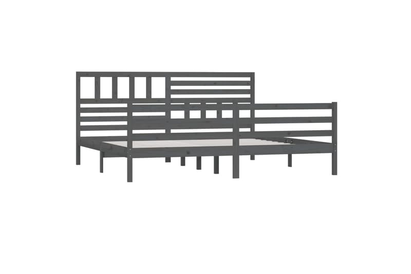Sengeramme grå heltre 200x200 cm - Grå - Møbler - Senger - Sengeramme & sengestamme