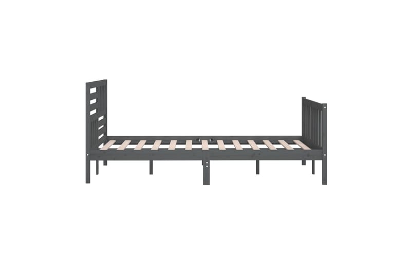 Sengeramme grå heltre 200x200 cm - Grå - Møbler - Senger - Sengeramme & sengestamme
