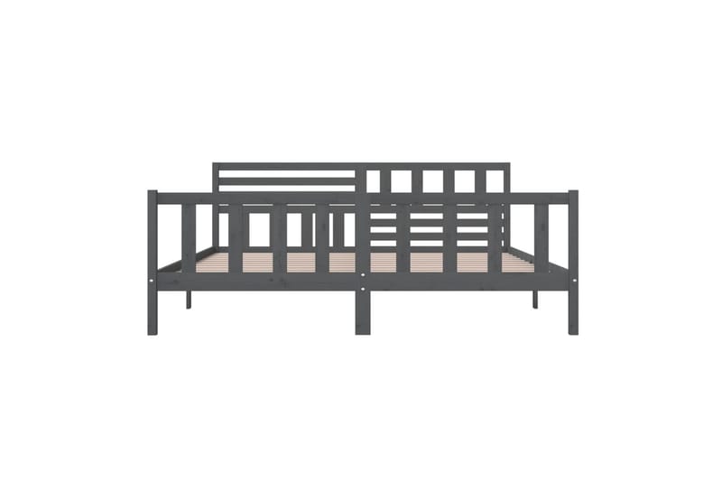 Sengeramme grå heltre 200x200 cm - Grå - Møbler - Senger - Sengeramme & sengestamme