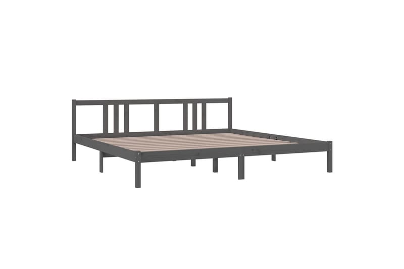 Sengeramme grå heltre 200x200 cm - Grå - Møbler - Senger - Sengeramme & sengestamme