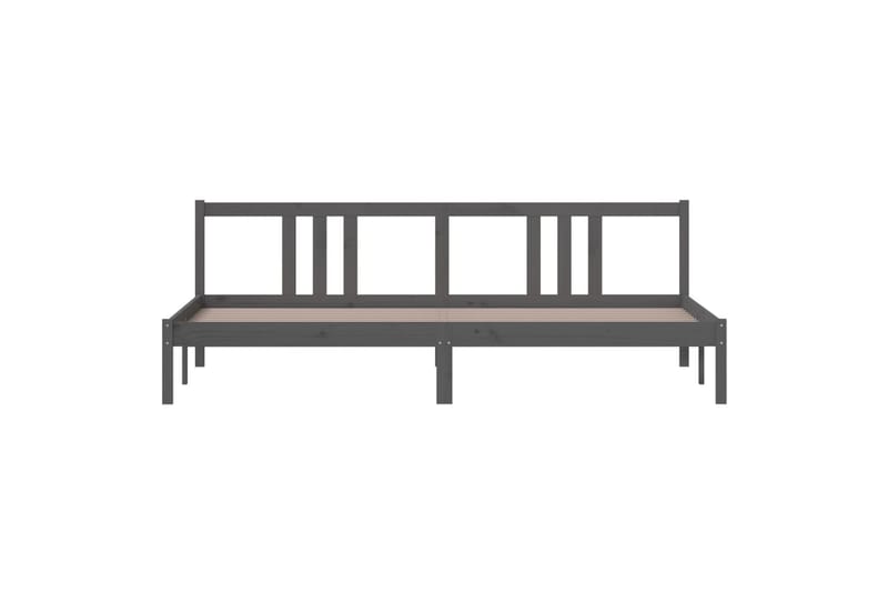 Sengeramme grå heltre 200x200 cm - Grå - Møbler - Senger - Sengeramme & sengestamme