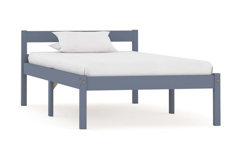 Sengeramme grå heltre furu 100x200 cm - Grå - Møbler - Senger - Sengeramme & sengestamme