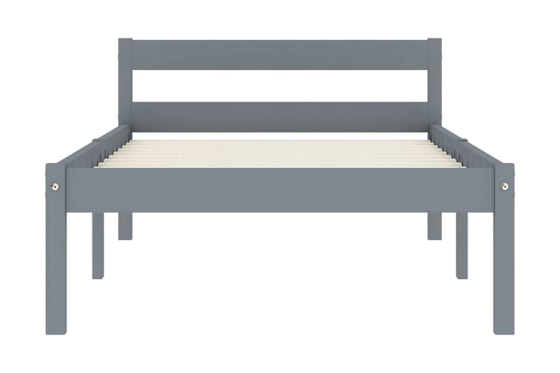 Sengeramme grå heltre furu 100x200 cm - Grå - Møbler - Senger - Sengeramme & sengestamme