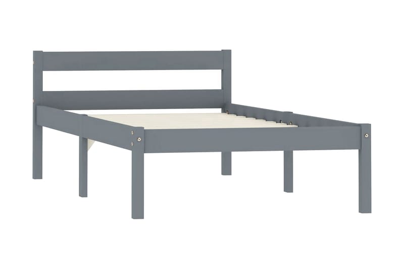 Sengeramme grå heltre furu 100x200 cm - Grå - Møbler - Senger - Sengeramme & sengestamme