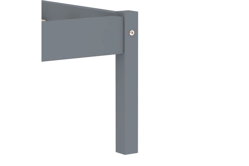 Sengeramme grå heltre furu 100x200 cm - Grå - Møbler - Senger - Sengeramme & sengestamme