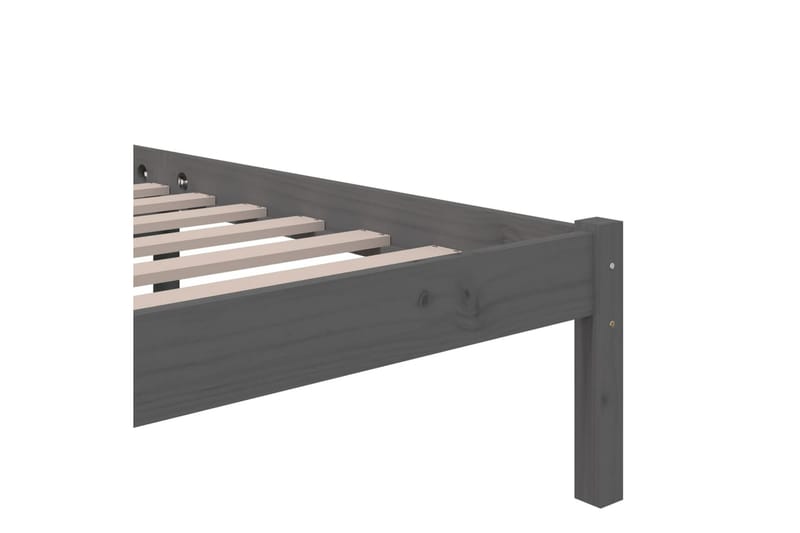 Sengeramme grå heltre furu 100x200 cm - Grå - Møbler - Senger - Sengeramme & sengestamme