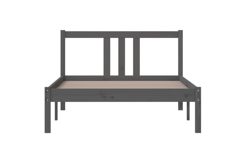 Sengeramme grå heltre furu 100x200 cm - Grå - Møbler - Senger - Sengeramme & sengestamme