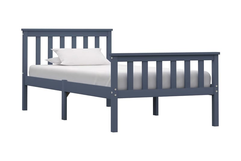 Sengeramme grå heltre furu 100x200 cm - Møbler - Senger - Sengeramme & sengestamme