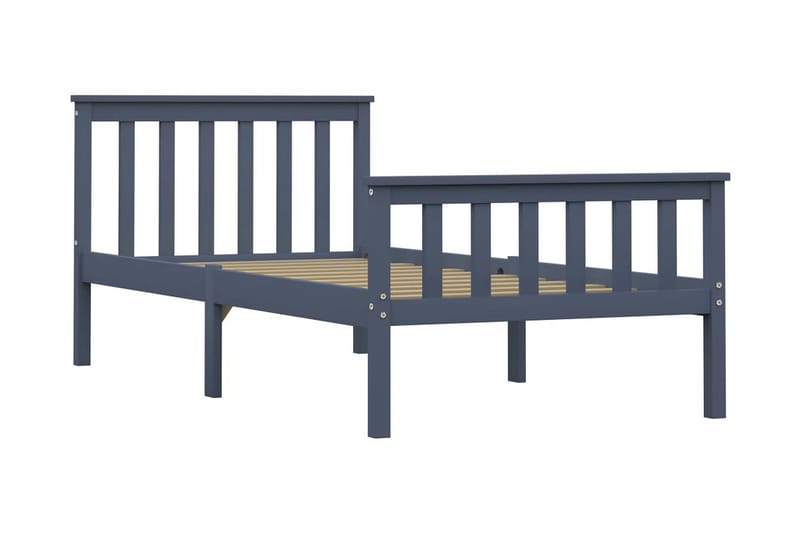 Sengeramme grå heltre furu 100x200 cm - Møbler - Senger - Sengeramme & sengestamme