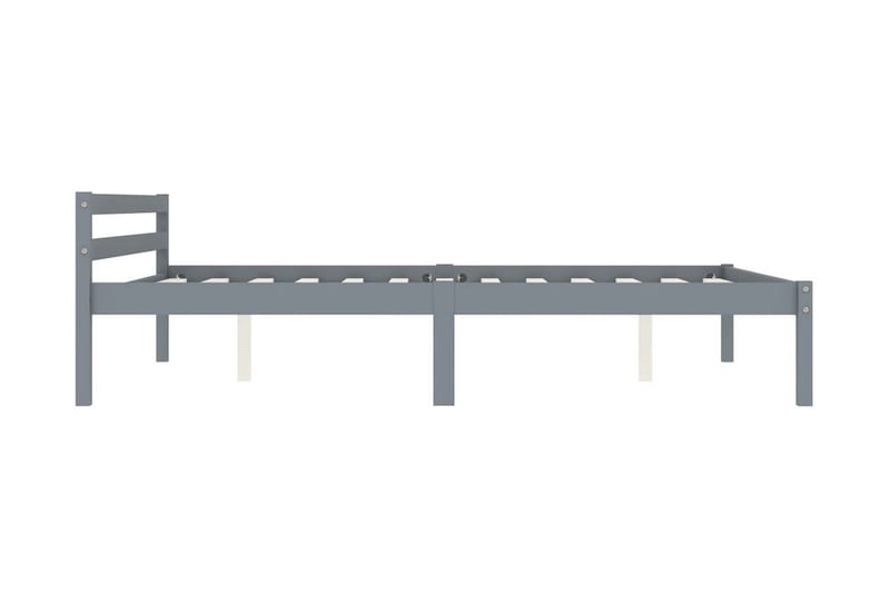 Sengeramme grå heltre furu 120x200 cm - Grå - Møbler - Senger - Sengeramme & sengestamme