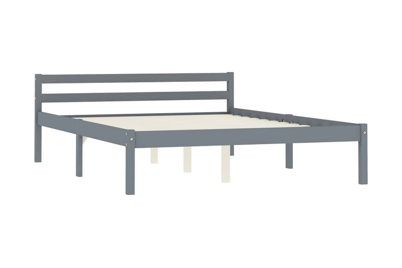 Sengeramme grå heltre furu 120x200 cm - Grå - Møbler - Senger - Sengeramme & sengestamme