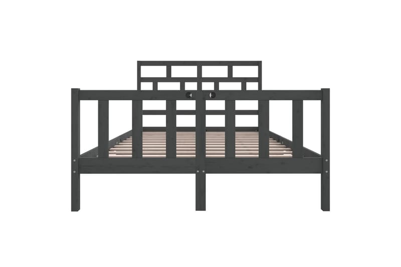 Sengeramme grå heltre furu 150x200 cm 5FT King Size - Grå - Møbler - Senger - Sengeramme & sengestamme