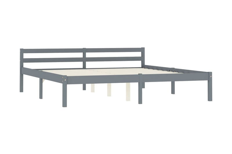 Sengeramme grå heltre furu 180x200 cm - Grå - Møbler - Senger - Sengeramme & sengestamme
