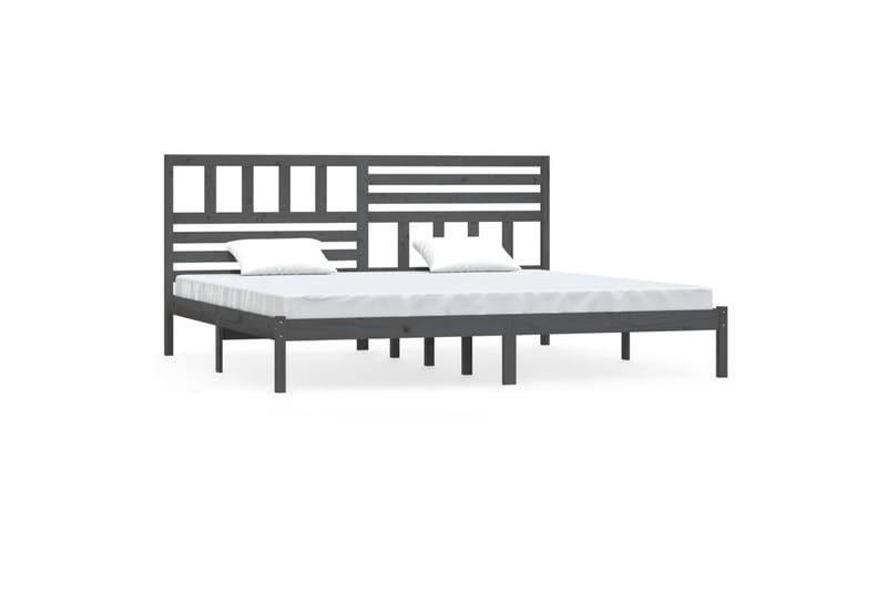 Sengeramme grå heltre furu 200x200 cm - Grå - Møbler - Senger - Sengeramme & sengestamme