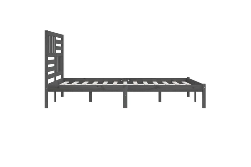 Sengeramme grå heltre furu 200x200 cm - Grå - Møbler - Senger - Sengeramme & sengestamme