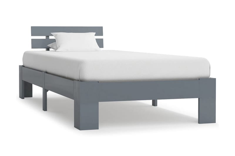 Sengeramme grå heltre furu 90x200 cm - Grå - Møbler - Senger - Sengeramme & sengestamme