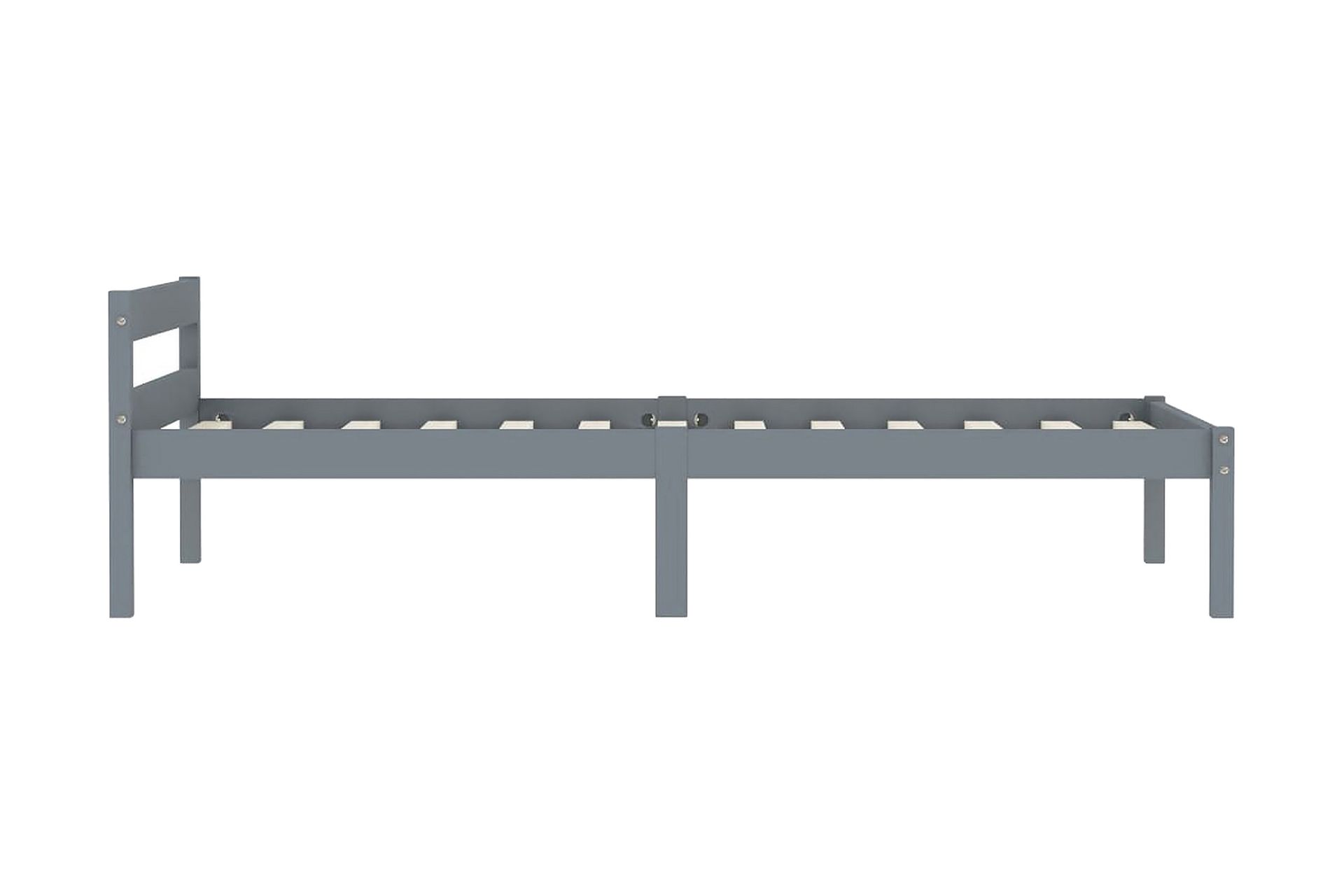 Sengeramme grå heltre furu 90x200 cm - Grå - Møbler - Senger - Sengeramme & sengestamme