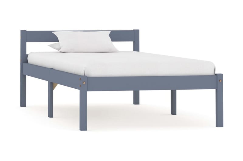 Sengeramme grå heltre furu 90x200 cm - Grå - Møbler - Senger - Sengeramme & sengestamme