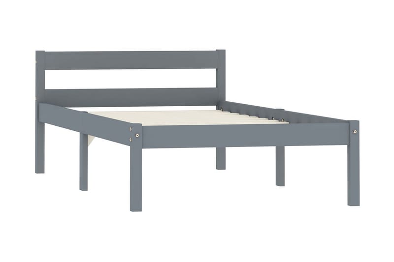Sengeramme grå heltre furu 90x200 cm - Grå - Møbler - Senger - Sengeramme & sengestamme
