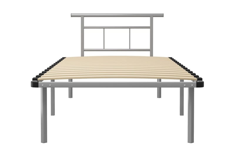 Sengeramme grå metall 100x200 cm - Grå - Møbler - Senger - Sengeramme & sengestamme
