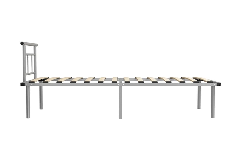 Sengeramme grå metall 100x200 cm - Grå - Møbler - Senger - Sengeramme & sengestamme