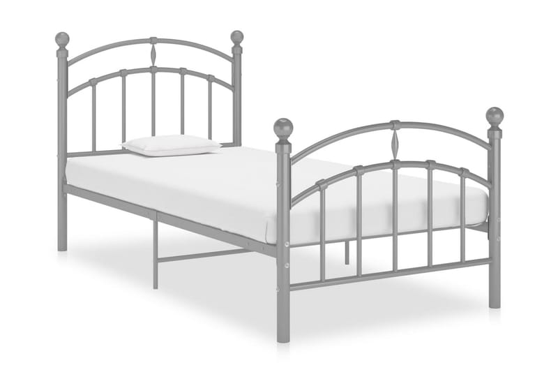 Sengeramme grå metall 100x200 cm - Grå - Møbler - Senger - Sengeramme & sengestamme