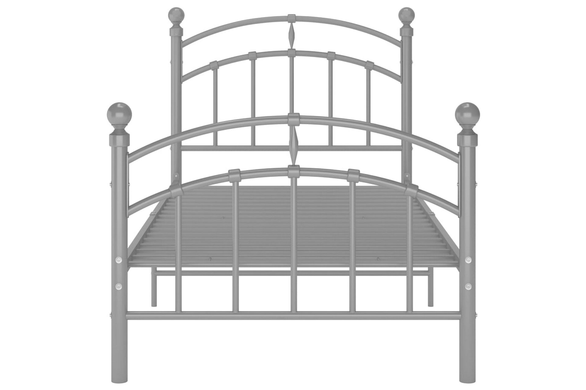 Sengeramme grå metall 100x200 cm - Grå - Møbler - Senger - Sengeramme & sengestamme