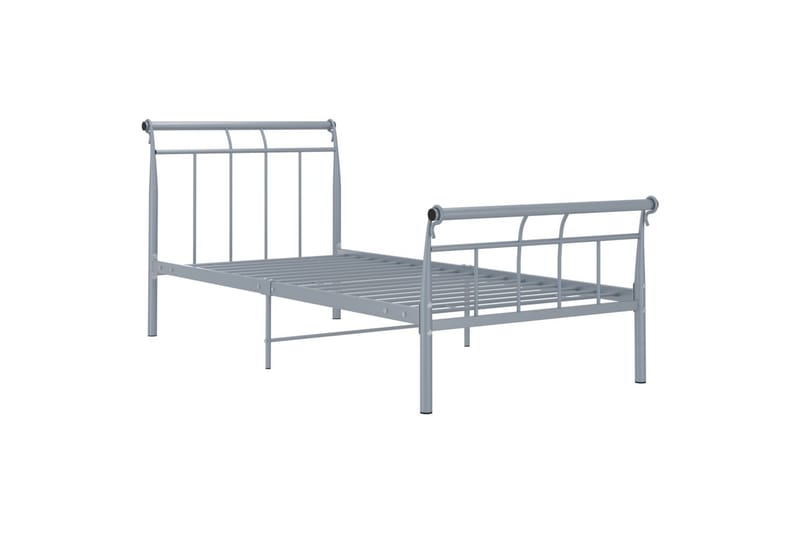 Sengeramme grå metall 100x200 cm - Grå - Sengeramme & sengestamme
