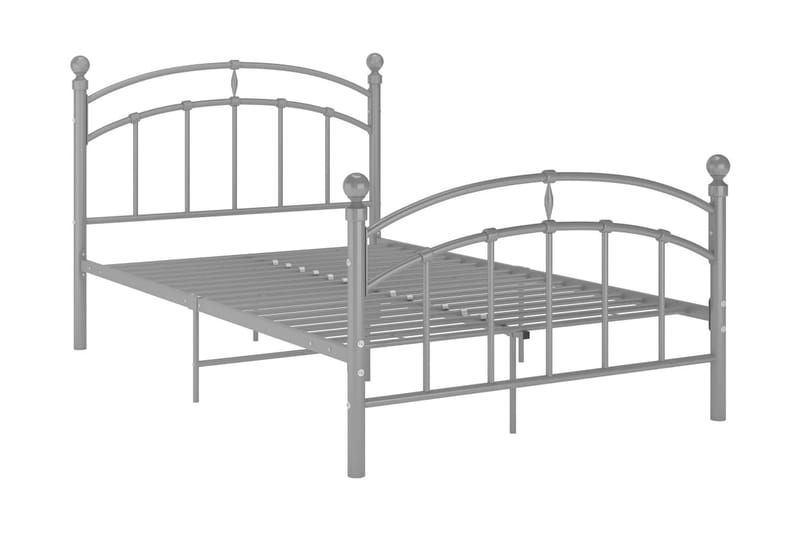 Sengeramme grå metall 120x200 cm - Grå - Møbler - Senger - Sengeramme & sengestamme