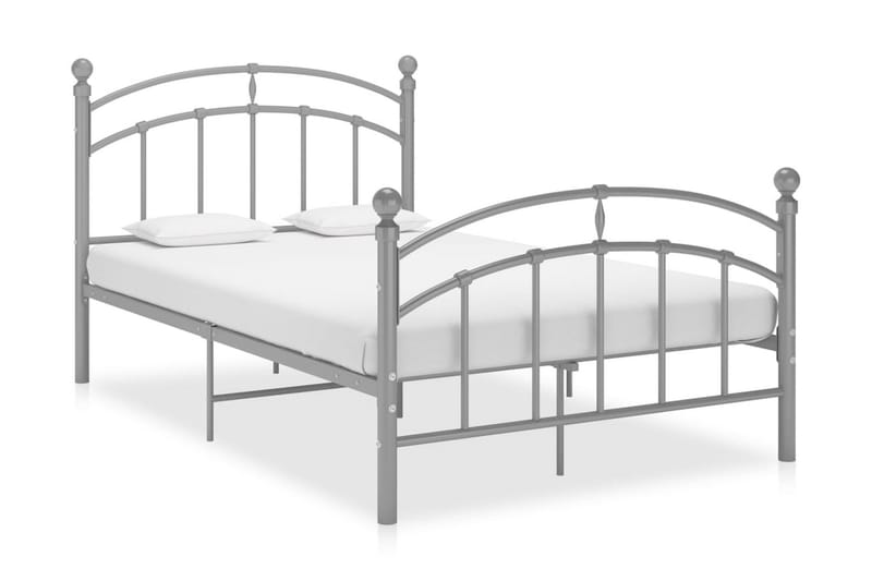 Sengeramme grå metall 120x200 cm - Grå - Møbler - Senger - Sengeramme & sengestamme