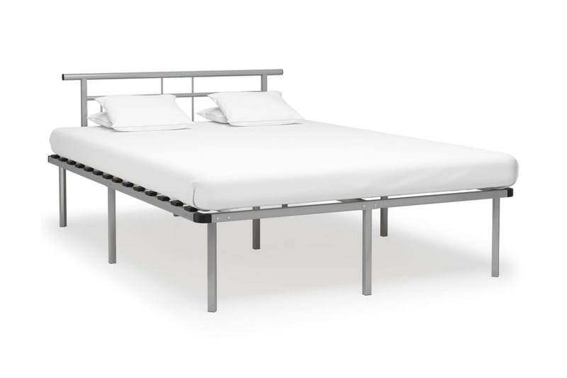Sengeramme grå metall 140x200 cm - Grå - Møbler - Senger - Sengeramme & sengestamme